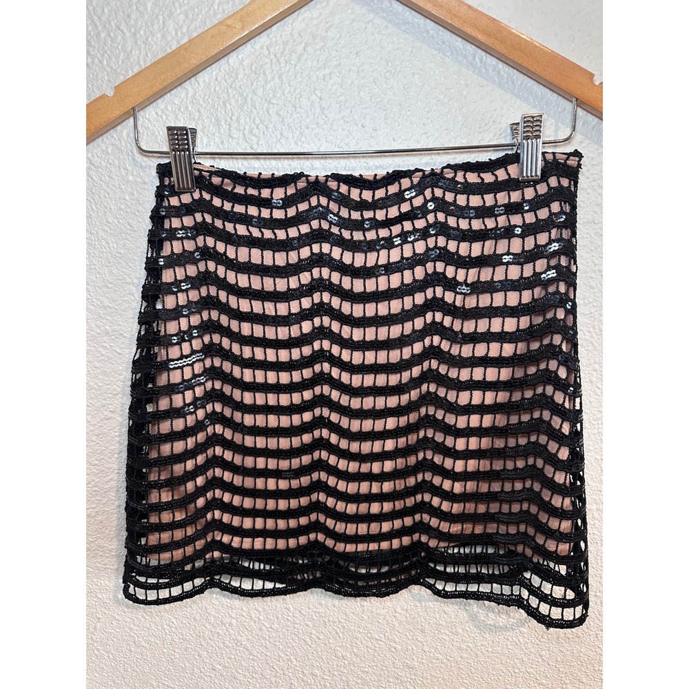 Black Sequin‎ Mesh Mini Skirt Party Clubwear festival Size S